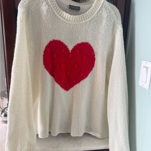 W5 Cream Sweater with Red Heart